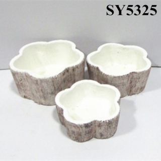 Round cement clay garden plant pot