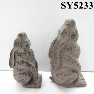 Cement sitting rabbit garden statue home decoration