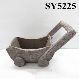 Cement pot for sale 12.5 inches novel car garden decoration pot