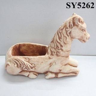 12.5 inches siting horse garden decoration plant pot