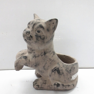 10.5 inches standing cat animal cement decoration pot
