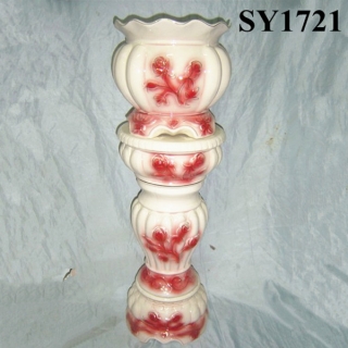 Red pattern glazed indoor decoration roman column