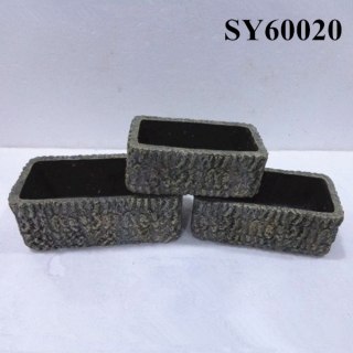 Rectangular old stone decoration flower pot