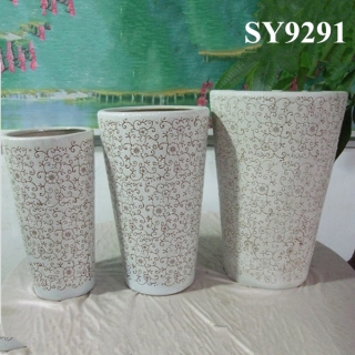 Pearl glazed yard ceramic pot for planter