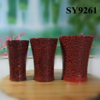 Leopard red hotel ceramic pot for plant