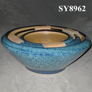 Peacock blue ceramic pot new design