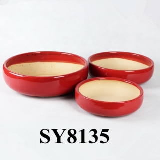Red glazed plate shaped desk flower pot buy chinese products online