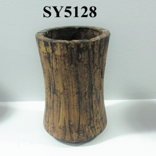 imitating wood decorative garden stone flower pot
