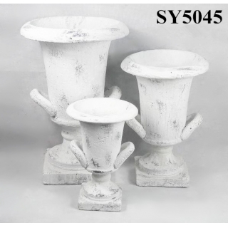 White finish cement garden large clay pots sale