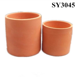 Garden pot for plant mini clay cylinder terracotta pot