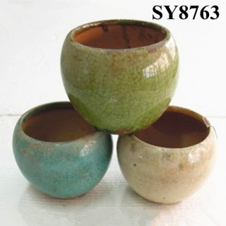 Garden pot for home decoration bright color antique ceramic plant pot