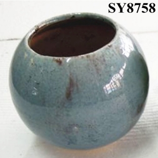Garden pot for plant blue antique ceramic planter pot