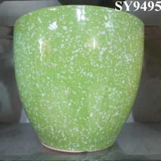 Ceramic pot for plant candy color green decoration garden flower pot