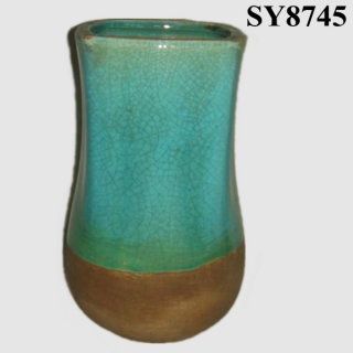Ceramic pot for sale double colors tall antique glazed flower pot