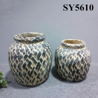 Cement pot for home decoration mini clay garden flower pots