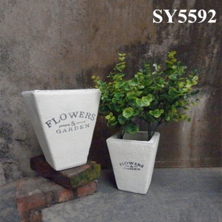 Plant pot for home decoration white mini cement garden pot