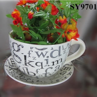 Garden pot for living room cup shape ceramic flower pot