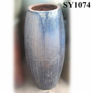 Ceramic pot for planter middle high bronze garden pottery pot