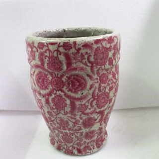 Ceramic pot for sale round red decal decoration flower pot