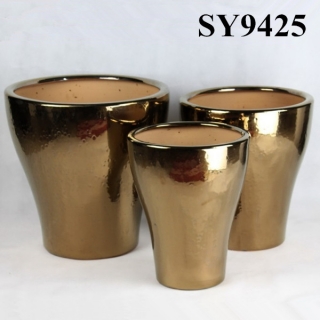 Flower pot for sale golden large ceramic flower pot