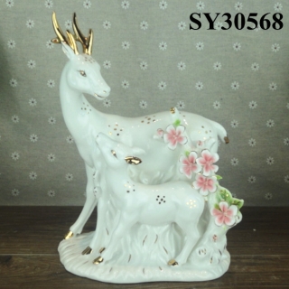 New year colorful white porcelain animal ceramic decorations