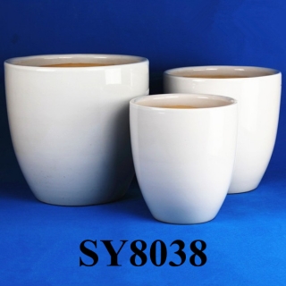 wholesale good size white ceramic flower pot