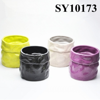 Colorful glazed mini flower pot ceramic