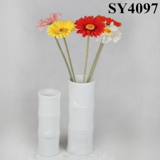 White cylindrical ceramic flower vases wholesale