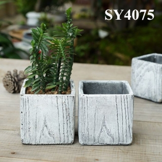 Garden pot for decoration small square ceramic flower pot