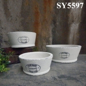 Cement pot for sale oval clay flower pots