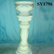 White glazed roman column decoration gate planter pot