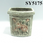 Antique finished flower carving garden pots