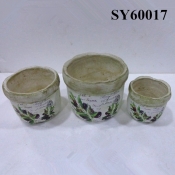 Finished pot for indoor round cement planter pot wholesale