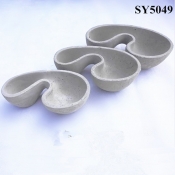 Bivalve design mini outdoor cement flower pot