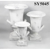 White finish cement garden large clay pots sale