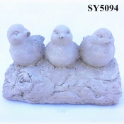 3 rowing birds cement animal garden statue